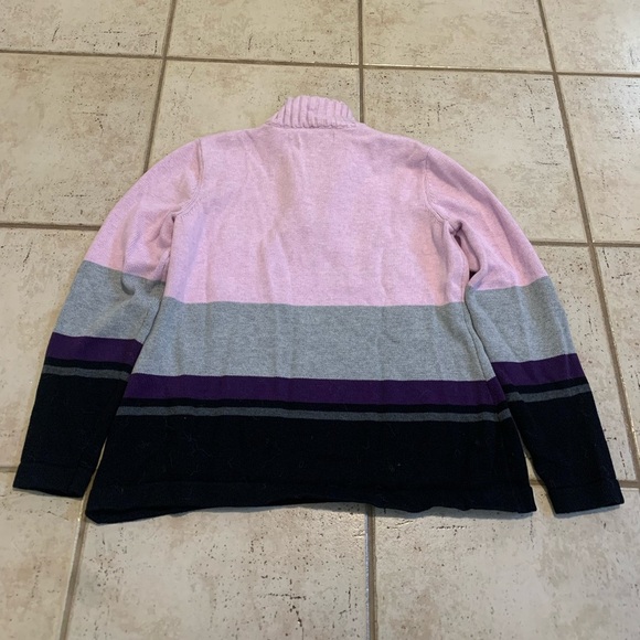 Karen Scott Colorblock Quarter-Zip Sweater Size PM - Picture 4 of 5